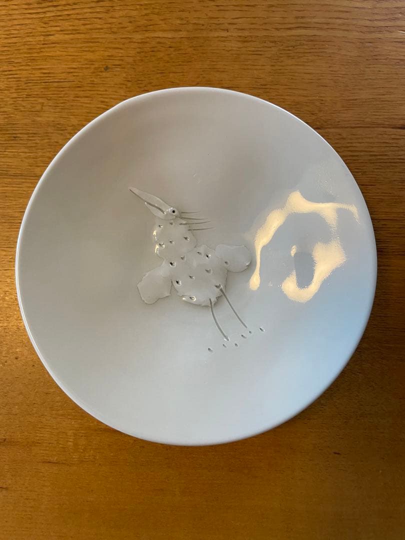 陶芸作家 吉川千香子 青白磁 皿 プレート 鳥