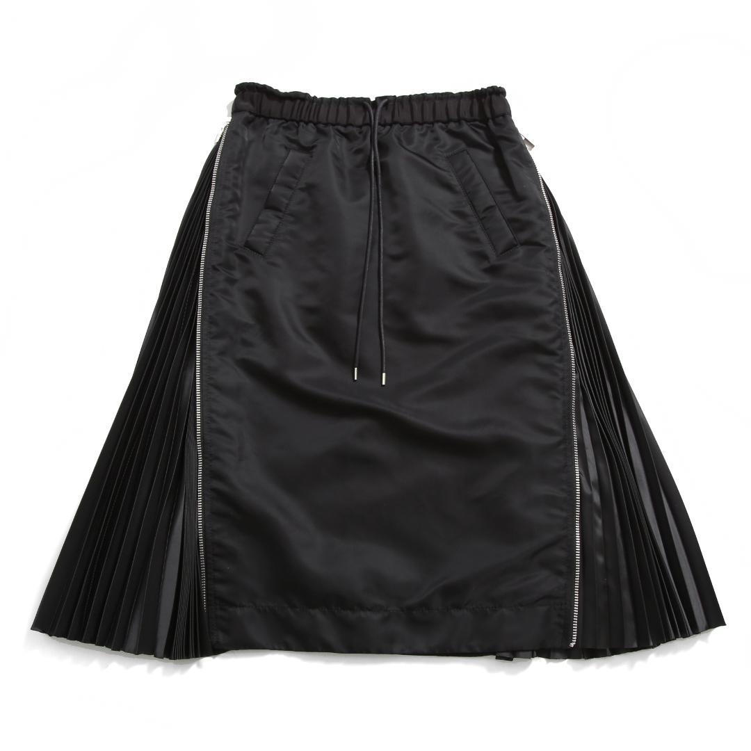 sacai サイドプリーツ MA-1 スカートNylon Twill Skirt