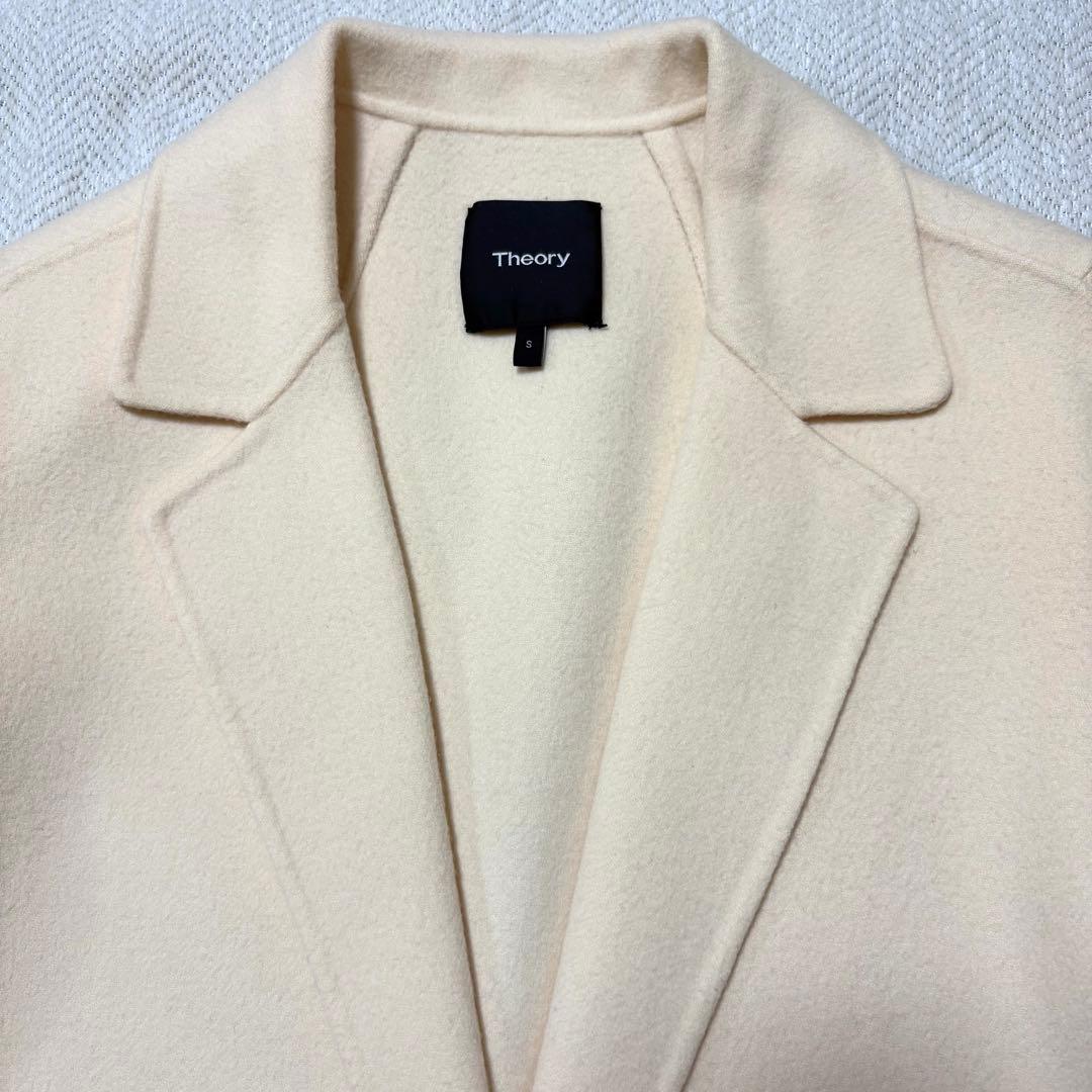 美品 Theory セオリー カシミヤ ウール チェスターコート アイボリー