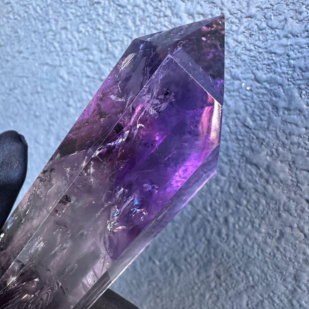 爆レア❗️ロマネサイト虹☆アメジストナチュラルポイントワンド ファントムA1111