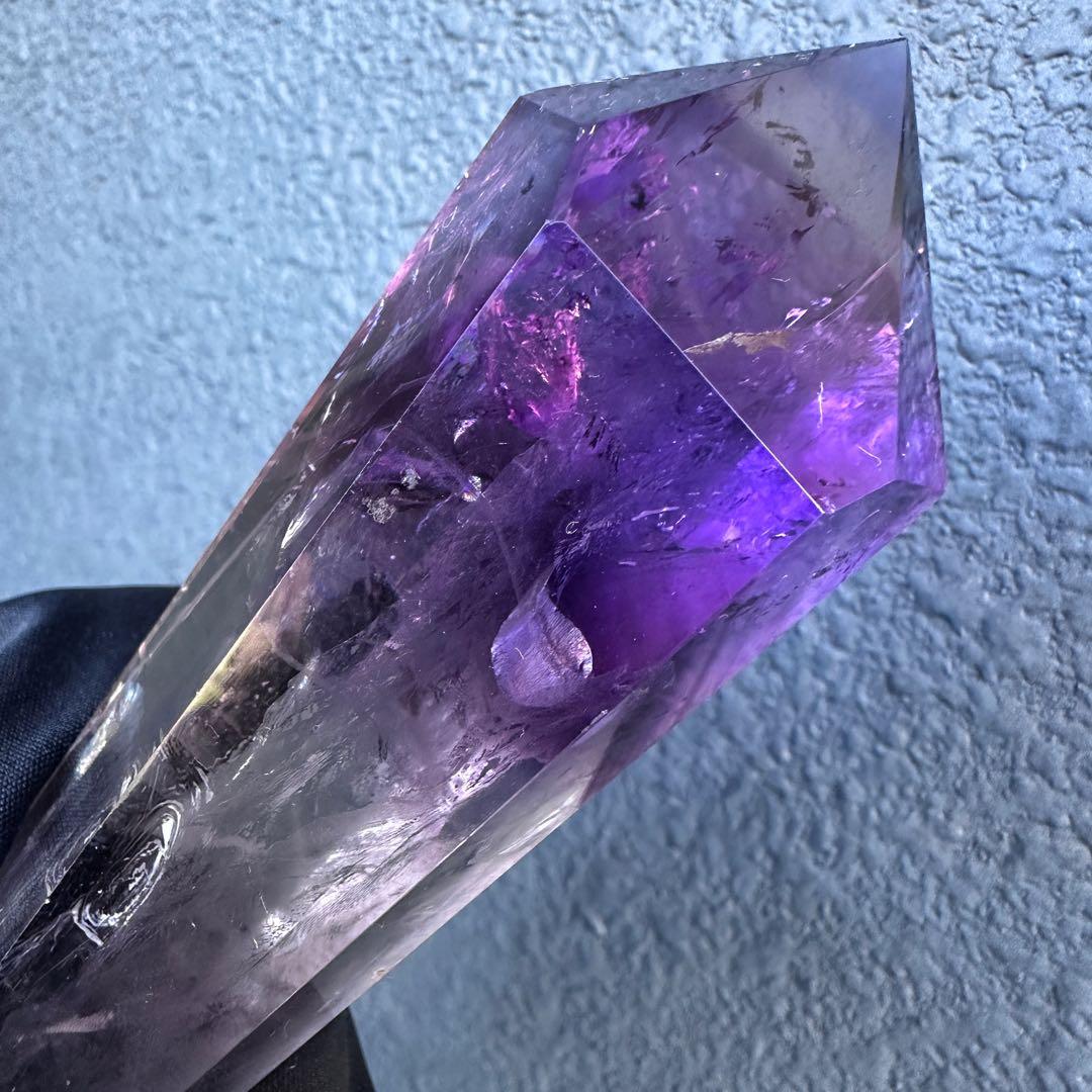 爆レア❗️ロマネサイト虹☆アメジストナチュラルポイントワンド ファントムA1111