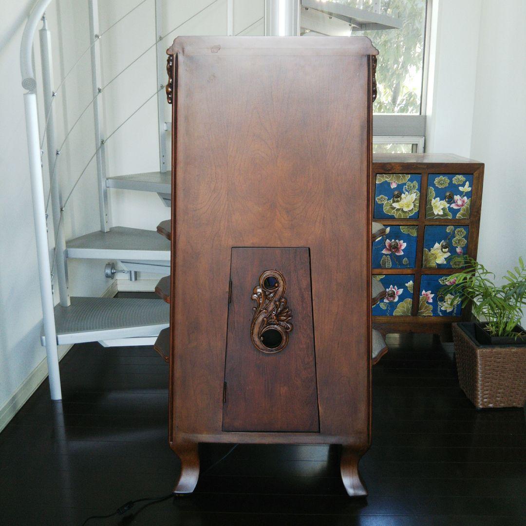 アンティーク ステンドグラス モダン木製キャビネット