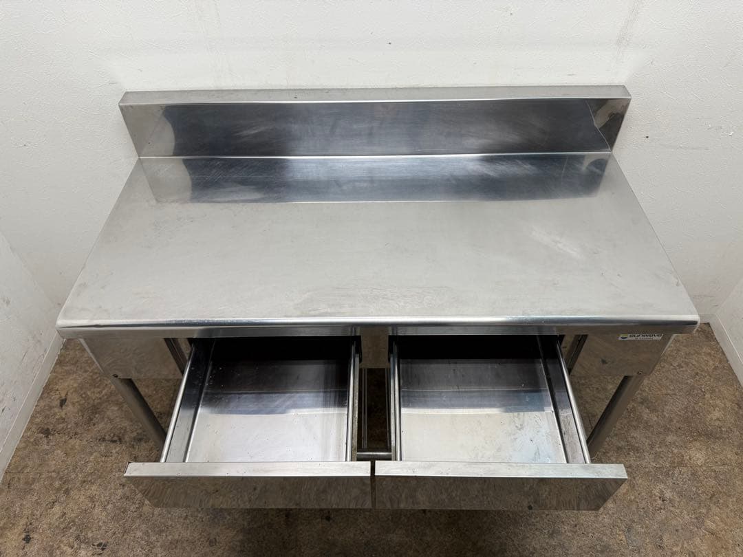 ステンレス　作業台　引き出し付き　飲食店　W１２００ｘD６００ｘＨ８００ｍｍ