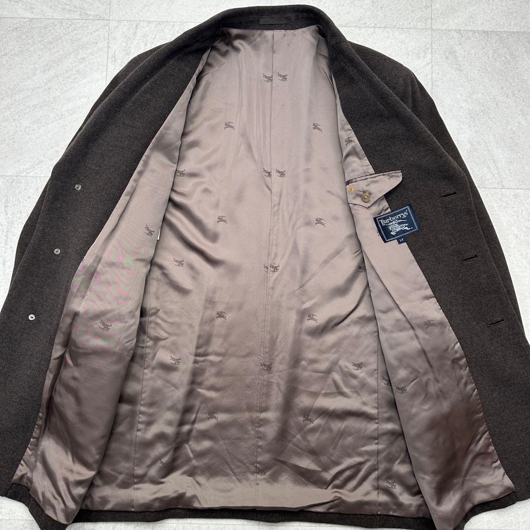 【Burberrys】チェスターコート ウール アンゴラ 裏地総柄 L 茶系