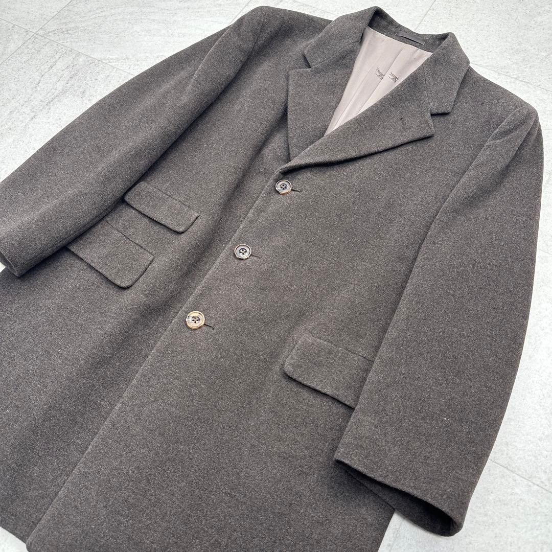 【Burberrys】チェスターコート ウール アンゴラ 裏地総柄 L 茶系