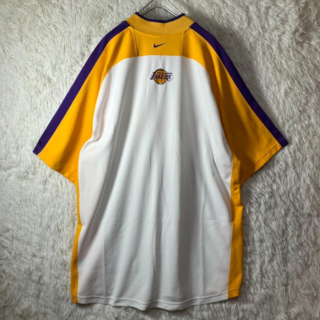 美品 NIKE ナイキ ハーフジップ レイカーズ ウォームアップシャツ XXL