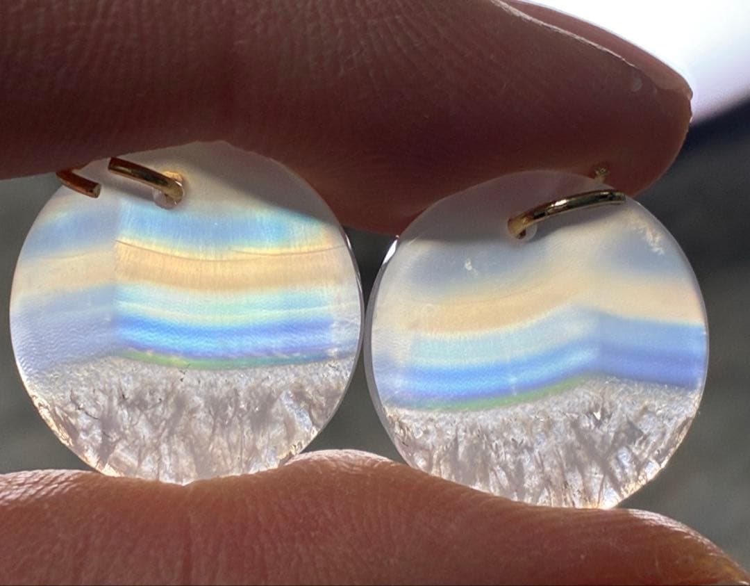 RiSaO＊　14kgf アイリスアゲート ラウンドピアス