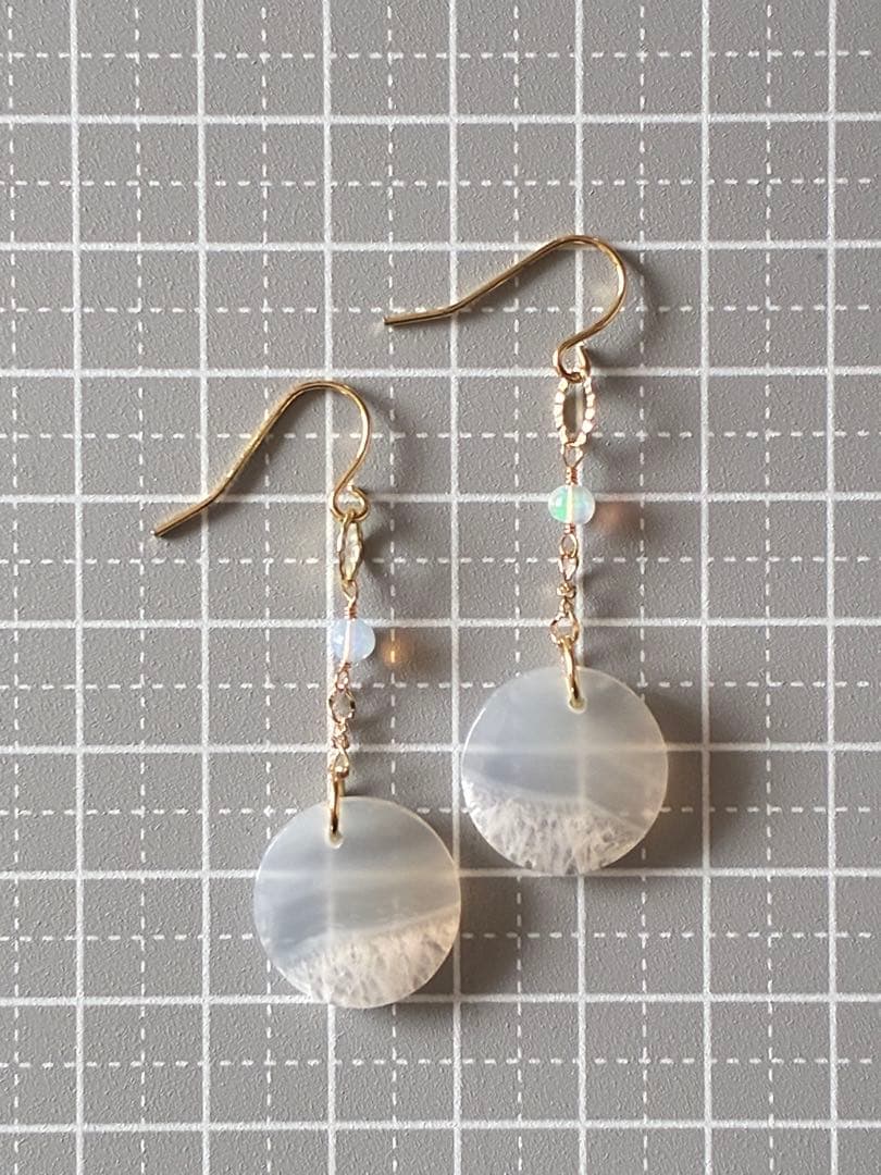 RiSaO＊　14kgf アイリスアゲート ラウンドピアス