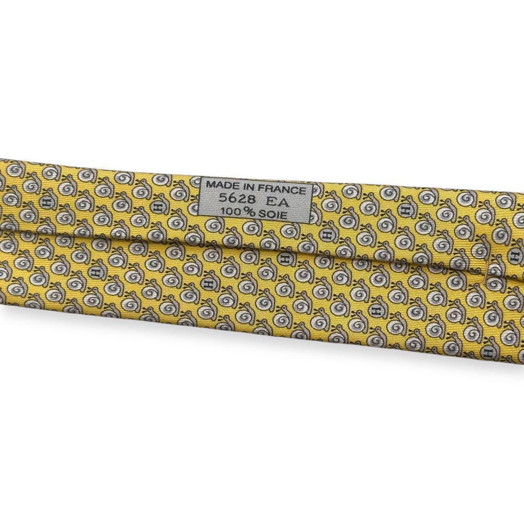 美品✨HERMES ネクタイ　エルメス　Hロゴ　ファソネ　かたつむり　可愛い