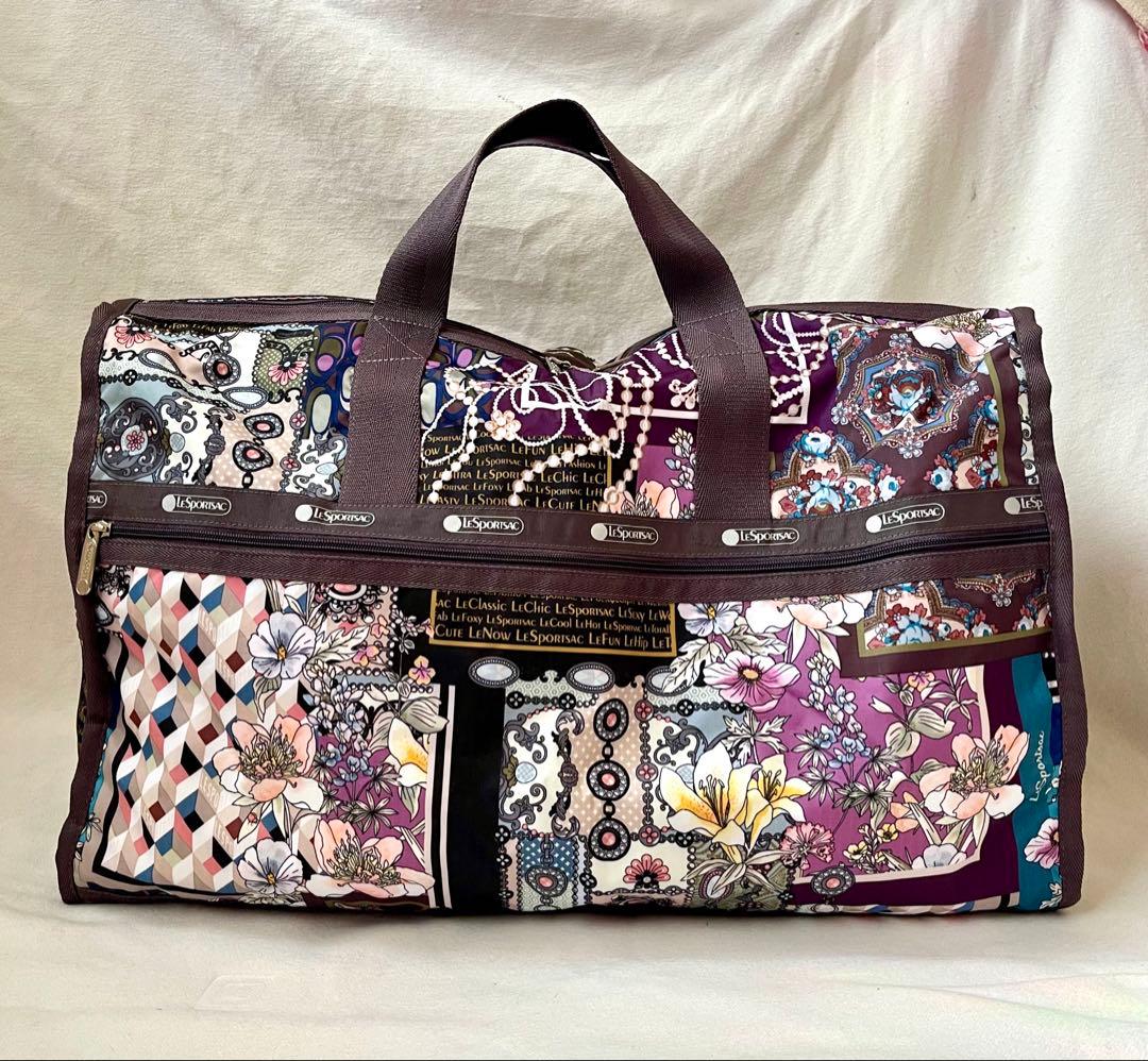 レスポートサック　HERITAGE SCARFAS柄　ラージボストンバッグ　美品