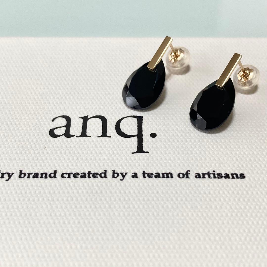 anq. K10 オニキス ピアス モード 現行品