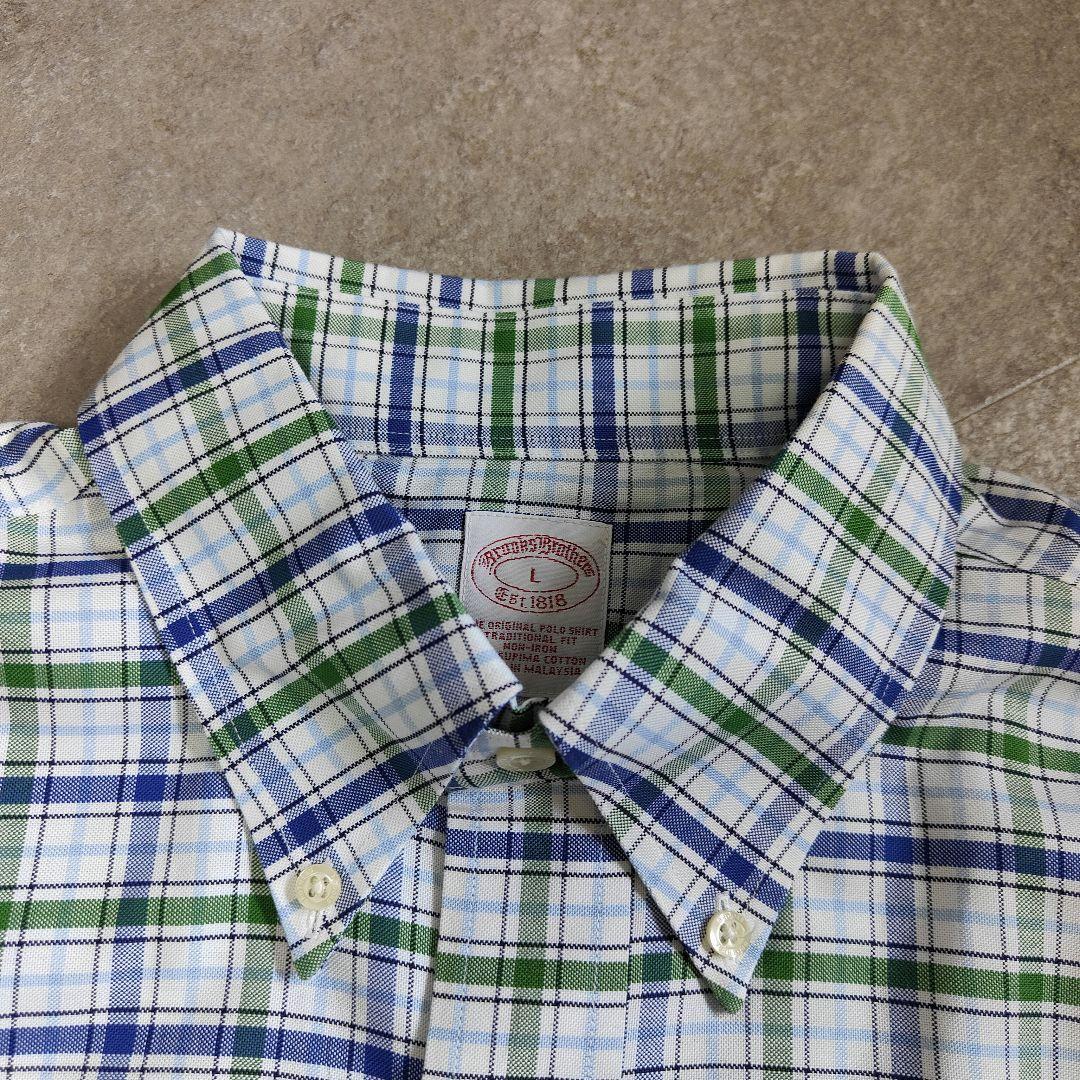 【BrooksBrothers】未使用品 B.Dチェックシャツ ロゴ刺繍