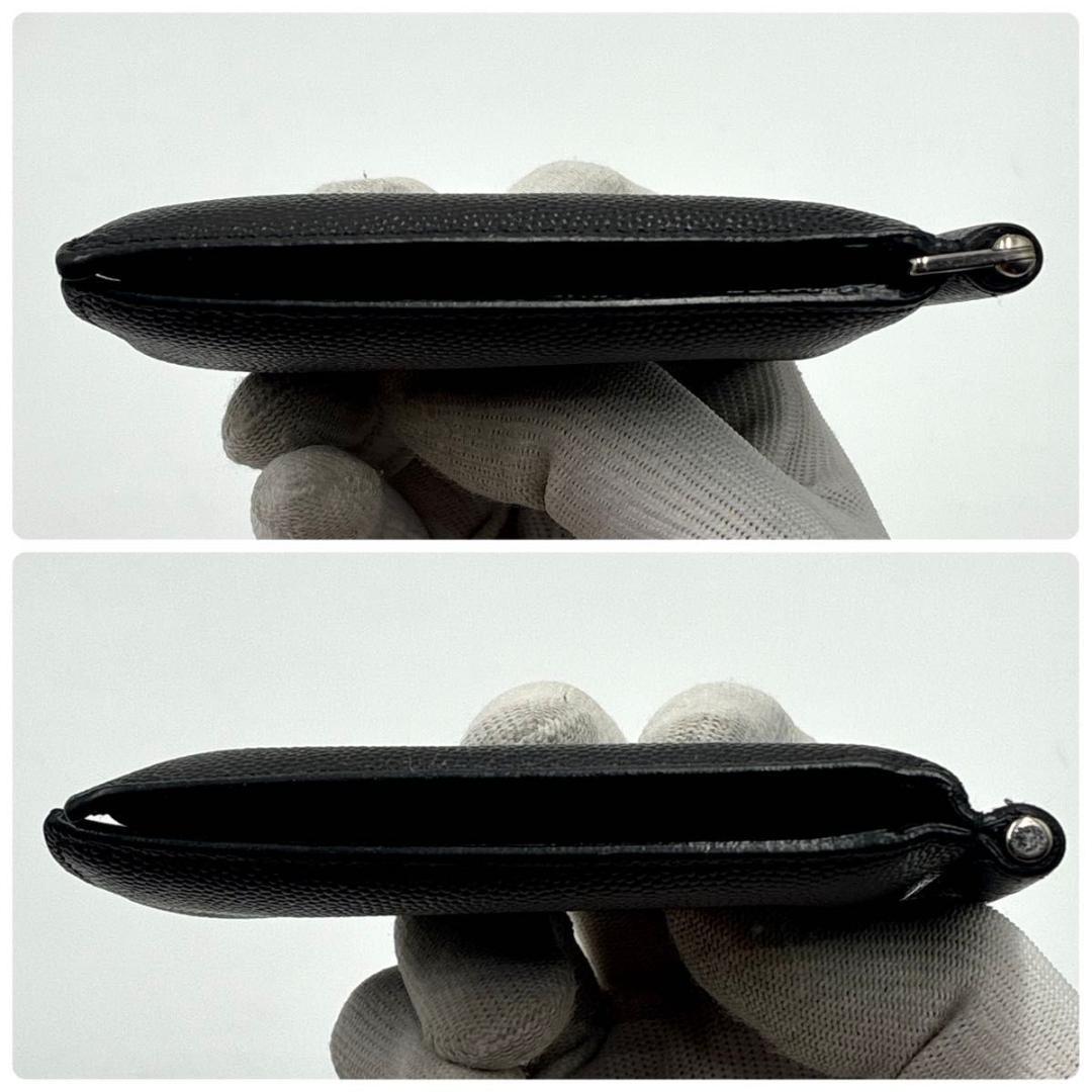 鑑定済 サンローラン マネークリップ キャビアスキン 札入れ レザー 黒