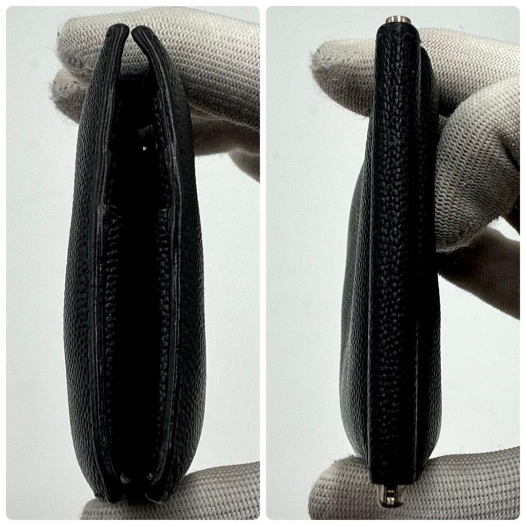 鑑定済 サンローラン マネークリップ キャビアスキン 札入れ レザー 黒