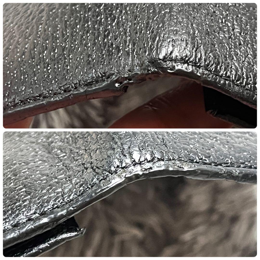 GUCCI 長財布　ロゴフラップ　シルバー金具　本革　メンズ　ブラック