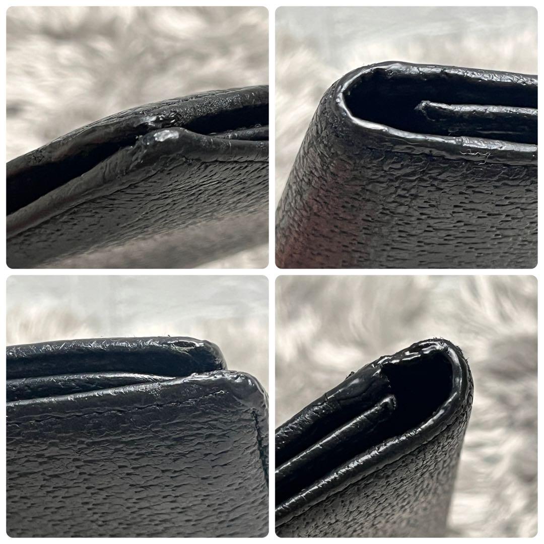 GUCCI 長財布　ロゴフラップ　シルバー金具　本革　メンズ　ブラック