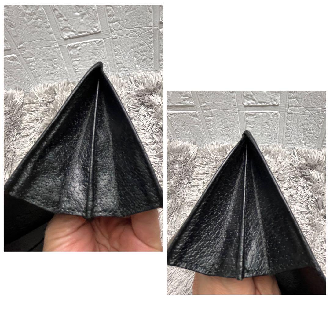 GUCCI 長財布　ロゴフラップ　シルバー金具　本革　メンズ　ブラック