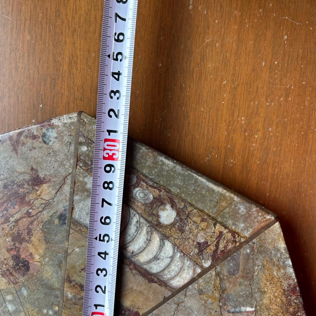 レア　アンモナイト　化石　八角形石製置物 約32.5cm