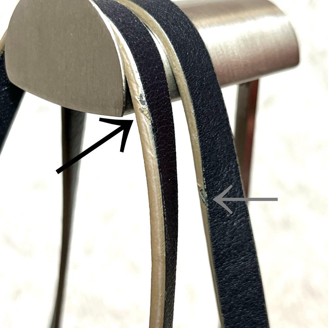 美品 アニヤハインドマーチ リボン 総柄 トートバッグ グレー ロゴ レザー