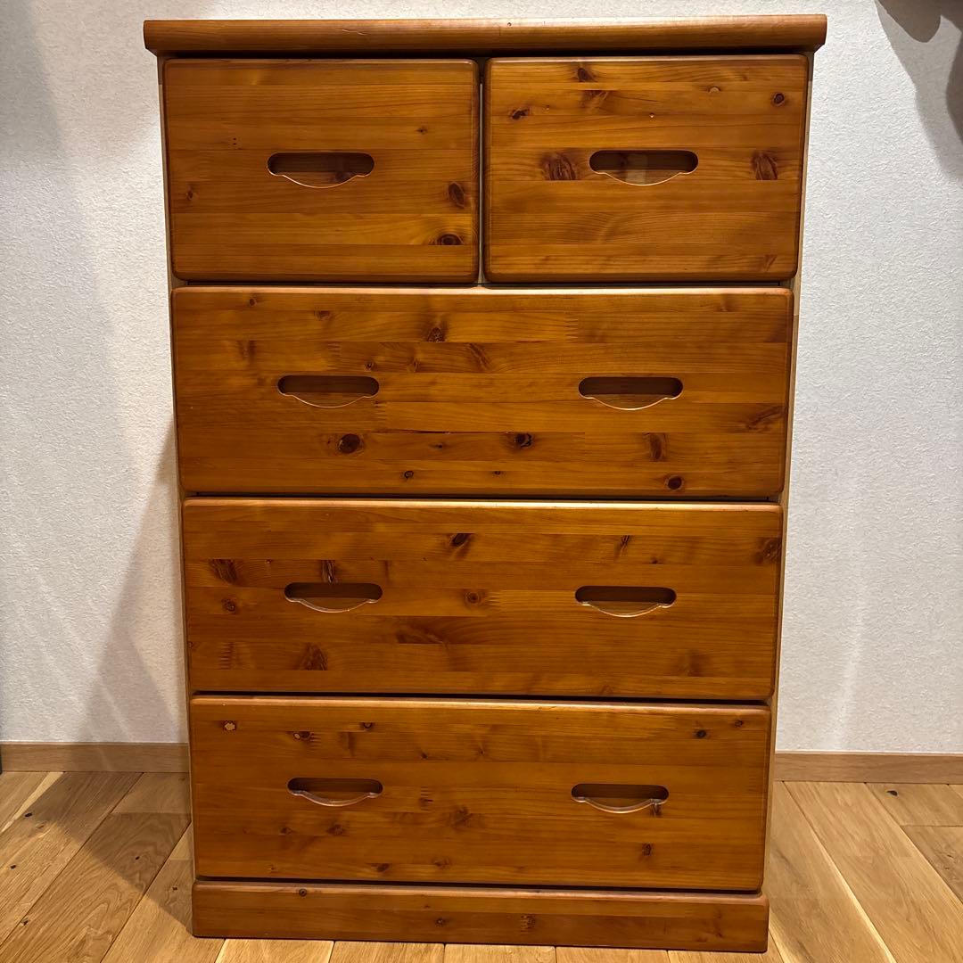 木製チェスト 4段 ナチュラルウッド