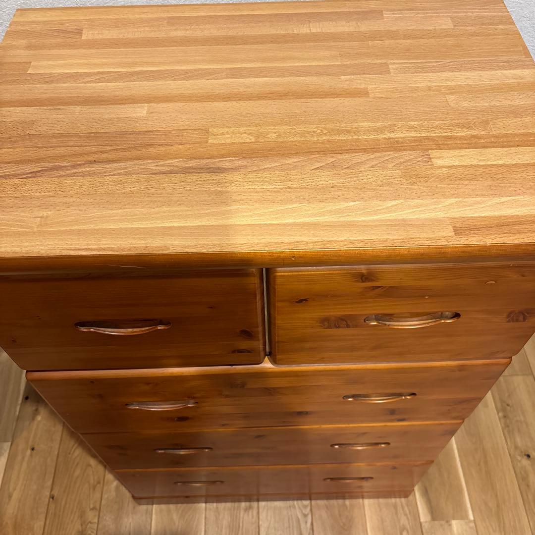 木製チェスト 4段 ナチュラルウッド