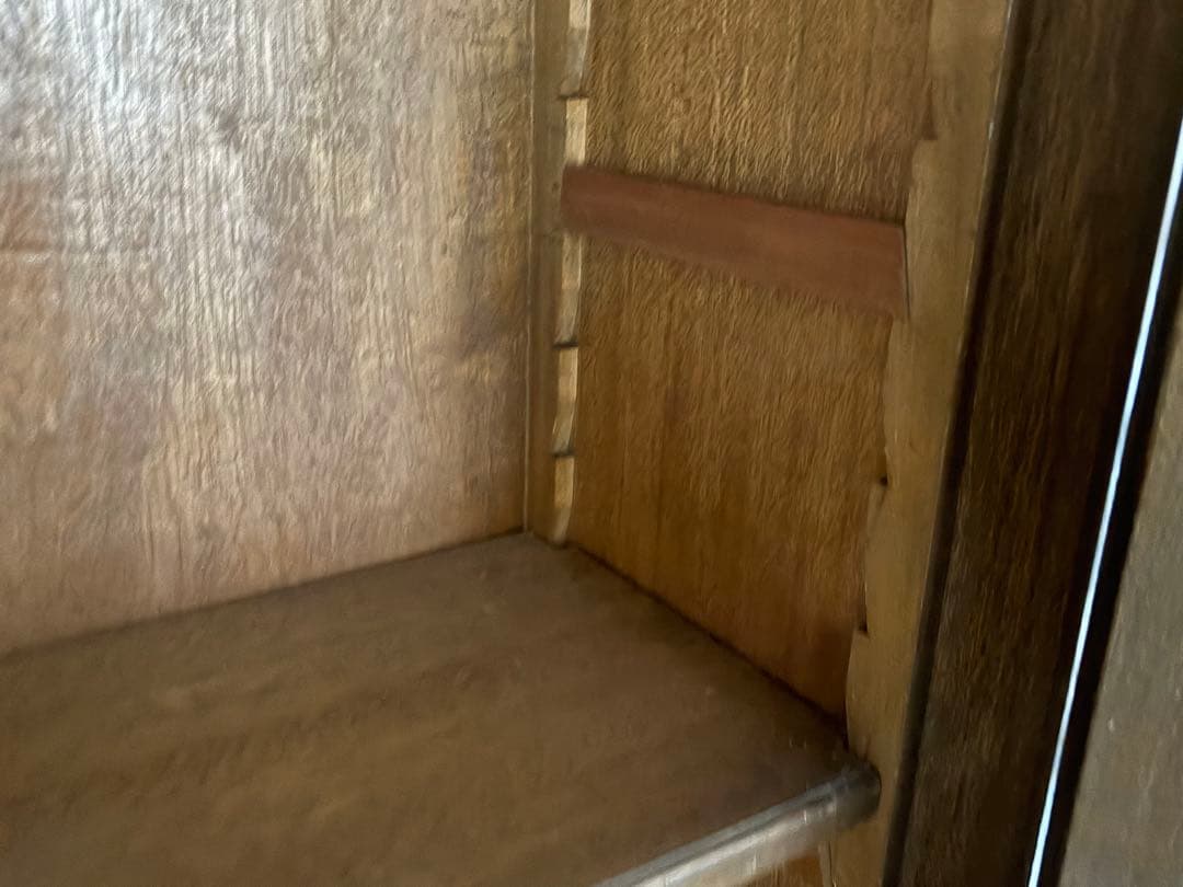 木製キャビネット ダークブラウン ガラス扉 本棚 アンティーク