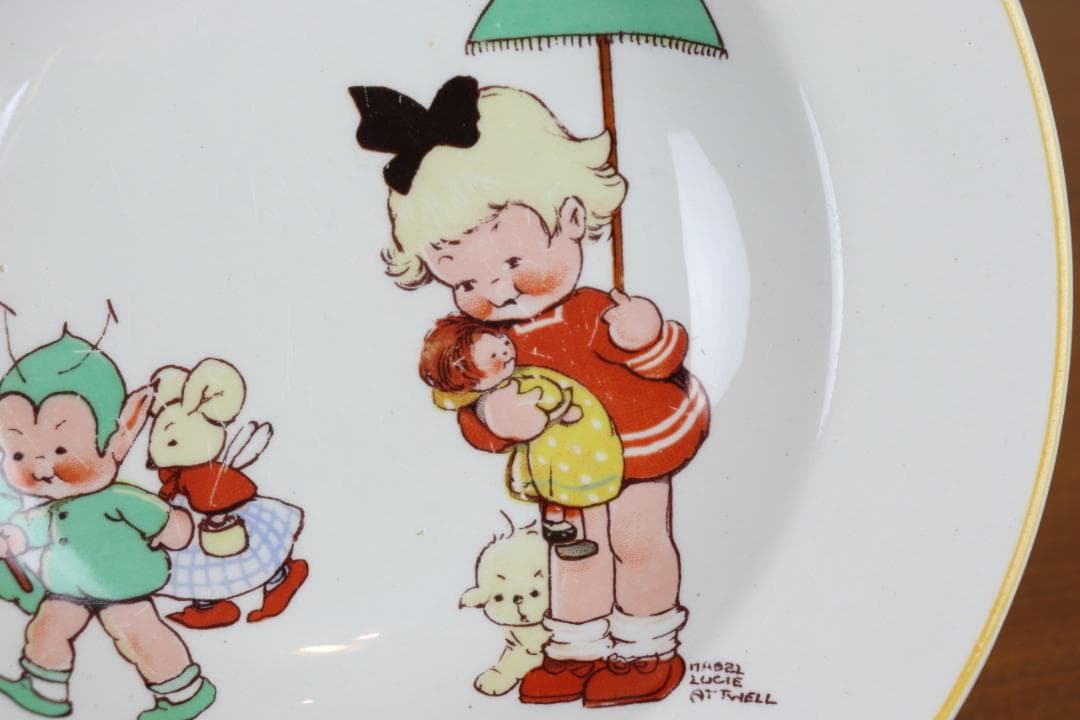 シェリー　マーベル・ルーシー・アトウェル　スーププレート 黄　アンティーク　レア