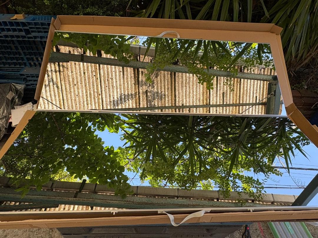 【美品】折り畳み 割れない鏡 ダンスミラー 60cmx2枚 銀 ２番