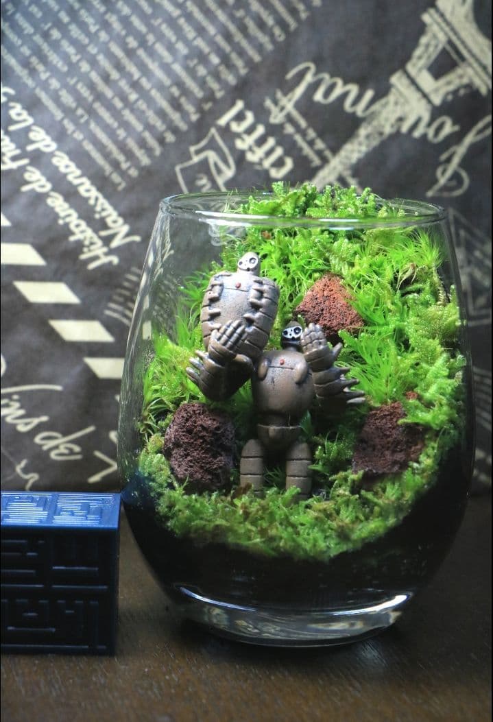 苔テラリウム　シングル、ダブル、トリプル　ロボット兵　心癒す我が家のオアシス