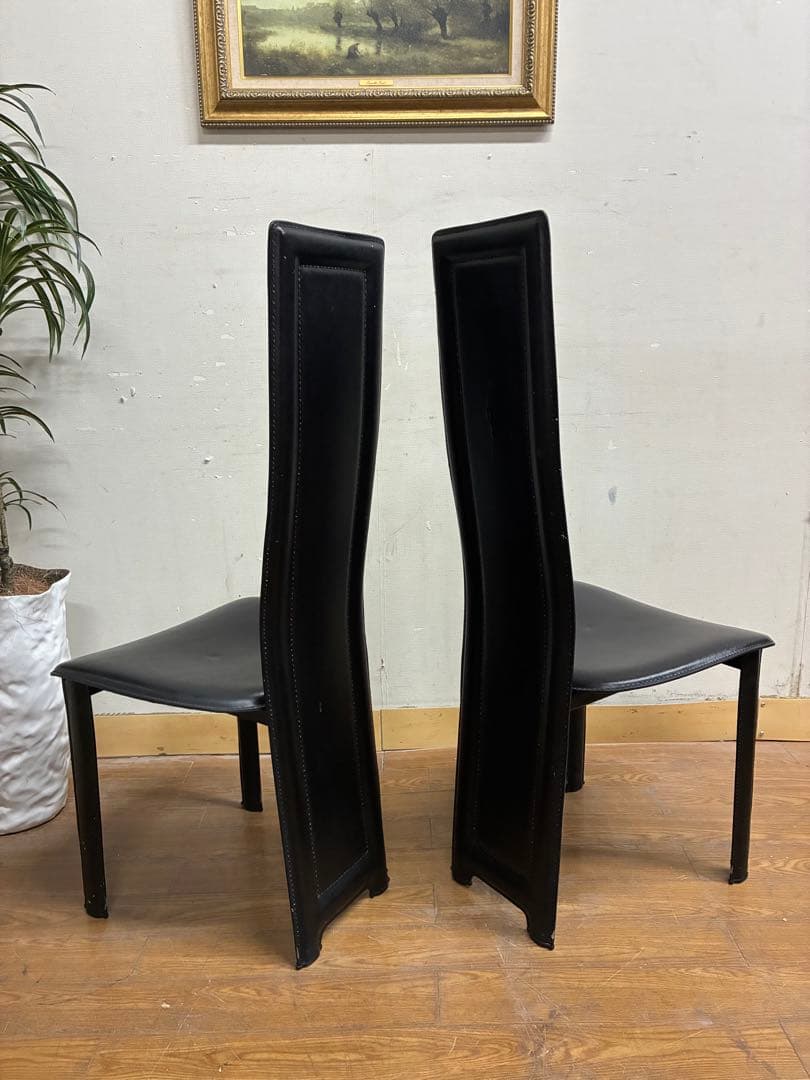 管437☆IDC大塚家具☆本革☆ハイバックチェアー☆イタリア製