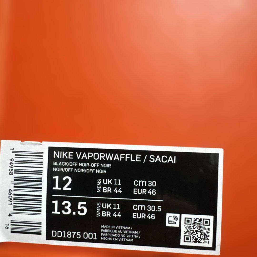 b*n様 sacai nike vaporwaffle black gum