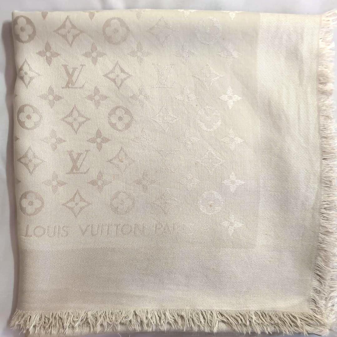 グレージュ LOUIS VUITTON モノグラム 大判ストール 伊 d118