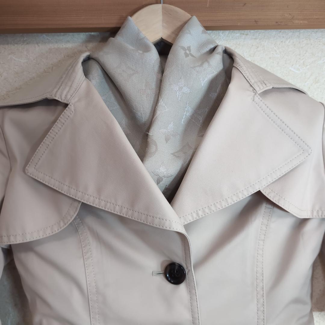 グレージュ LOUIS VUITTON モノグラム 大判ストール 伊 d118