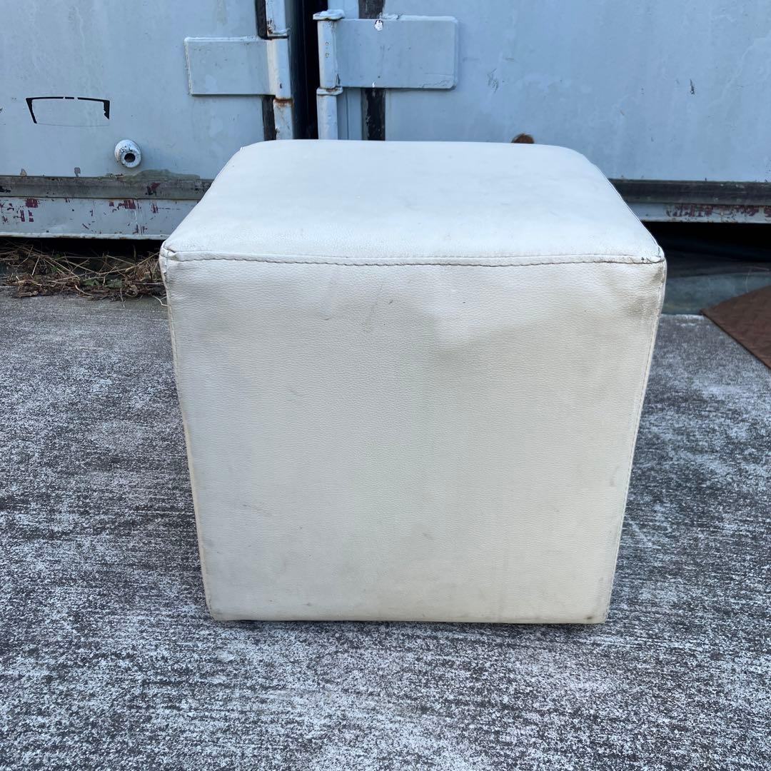 北欧レトロ レザーオットマン スツール 四角椅子 イス 腰掛け ビンテージ