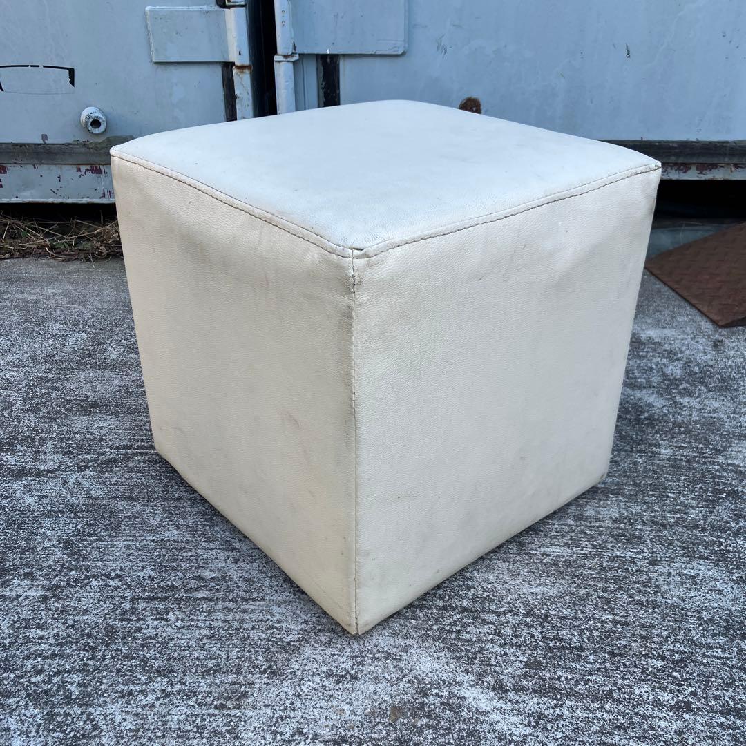 北欧レトロ レザーオットマン スツール 四角椅子 イス 腰掛け ビンテージ