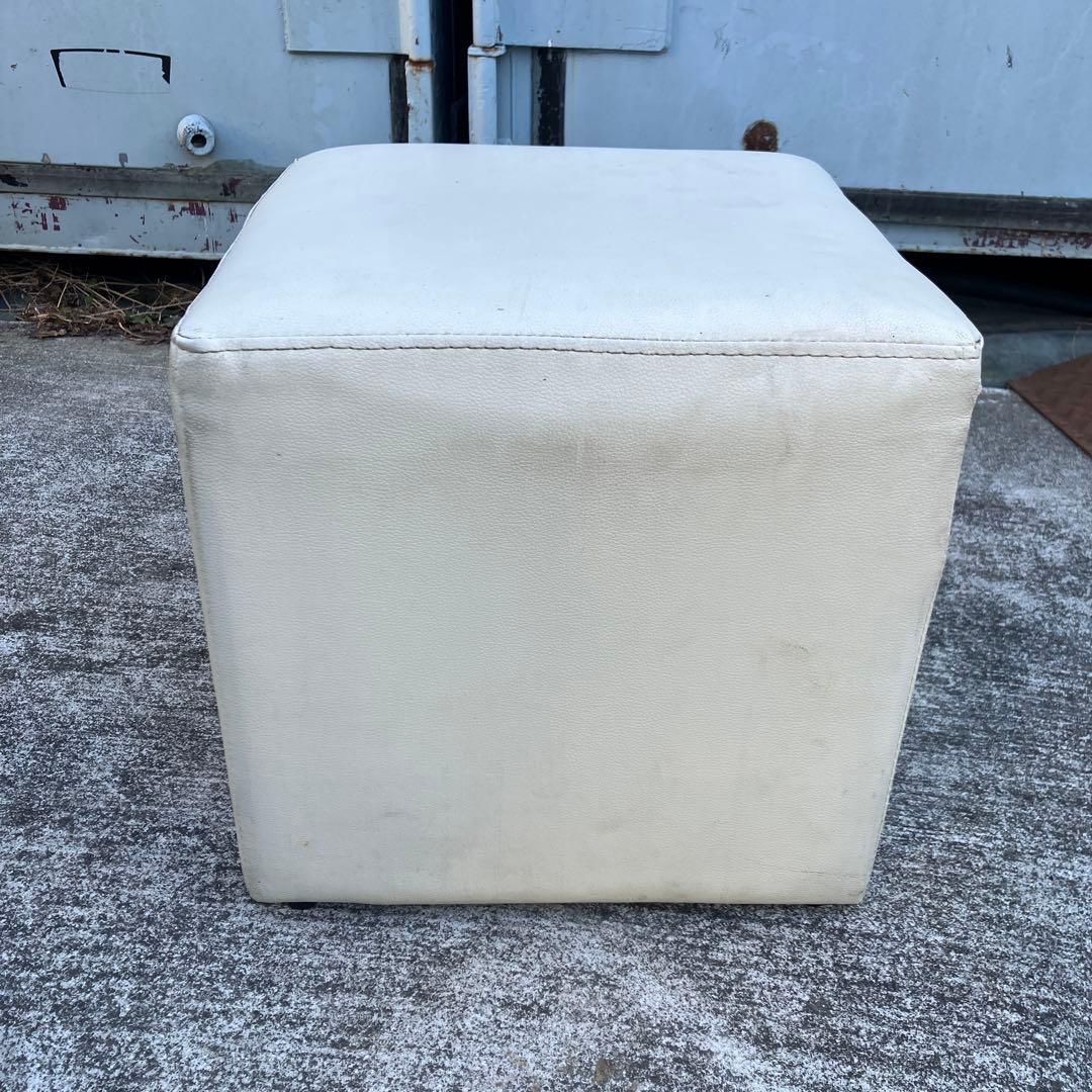 北欧レトロ レザーオットマン スツール 四角椅子 イス 腰掛け ビンテージ