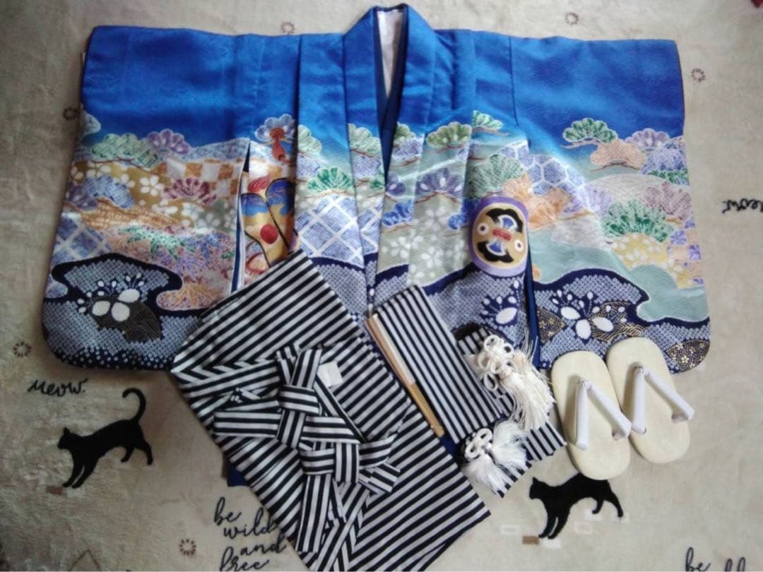 男の子用・3歳向け・化繊・袴とお着物のセットです