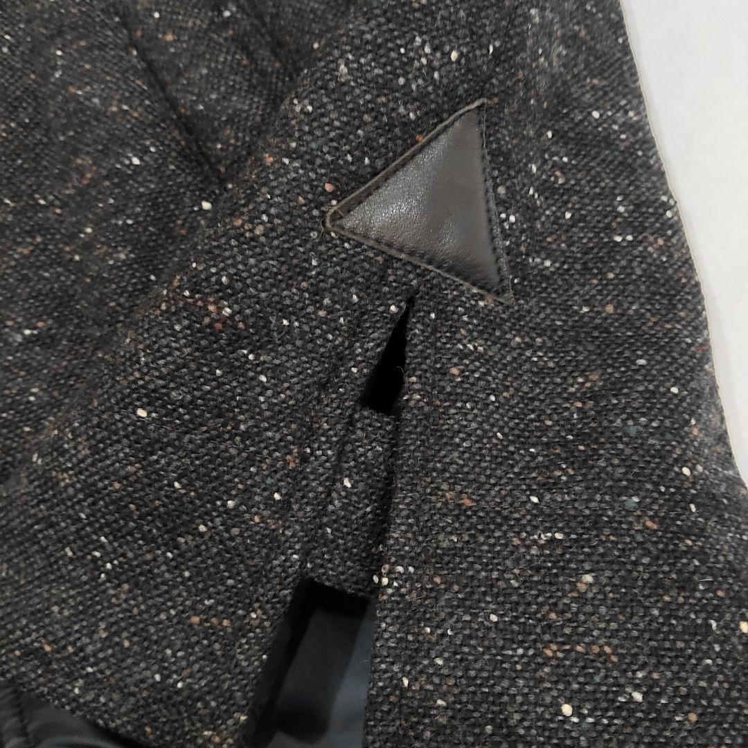 エディモネッティリバーシブルウール混紡 ステンカラーコート 黒50