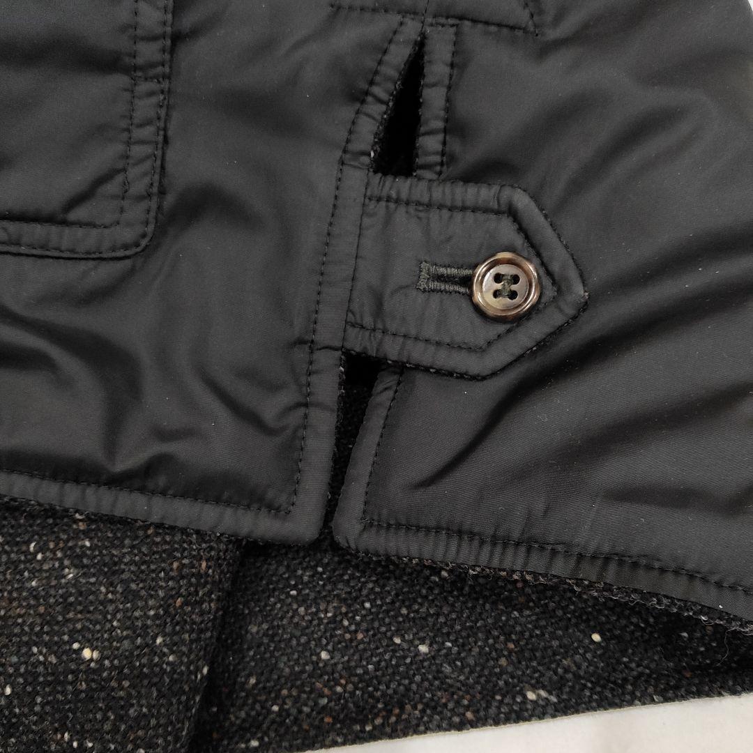 エディモネッティリバーシブルウール混紡 ステンカラーコート 黒50