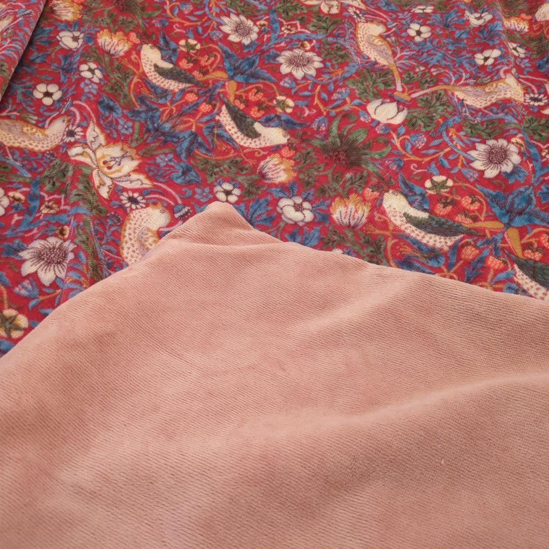 大特価！ウイリアム・モリス【いちご泥棒】起毛掛けカバーと枕カバーセット