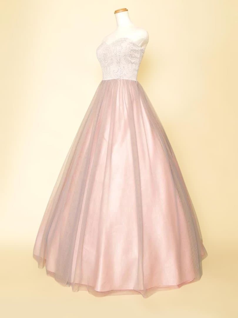 DRESS ROOM AMI　受注生産 カラードレス　グレー・ダスティローズ