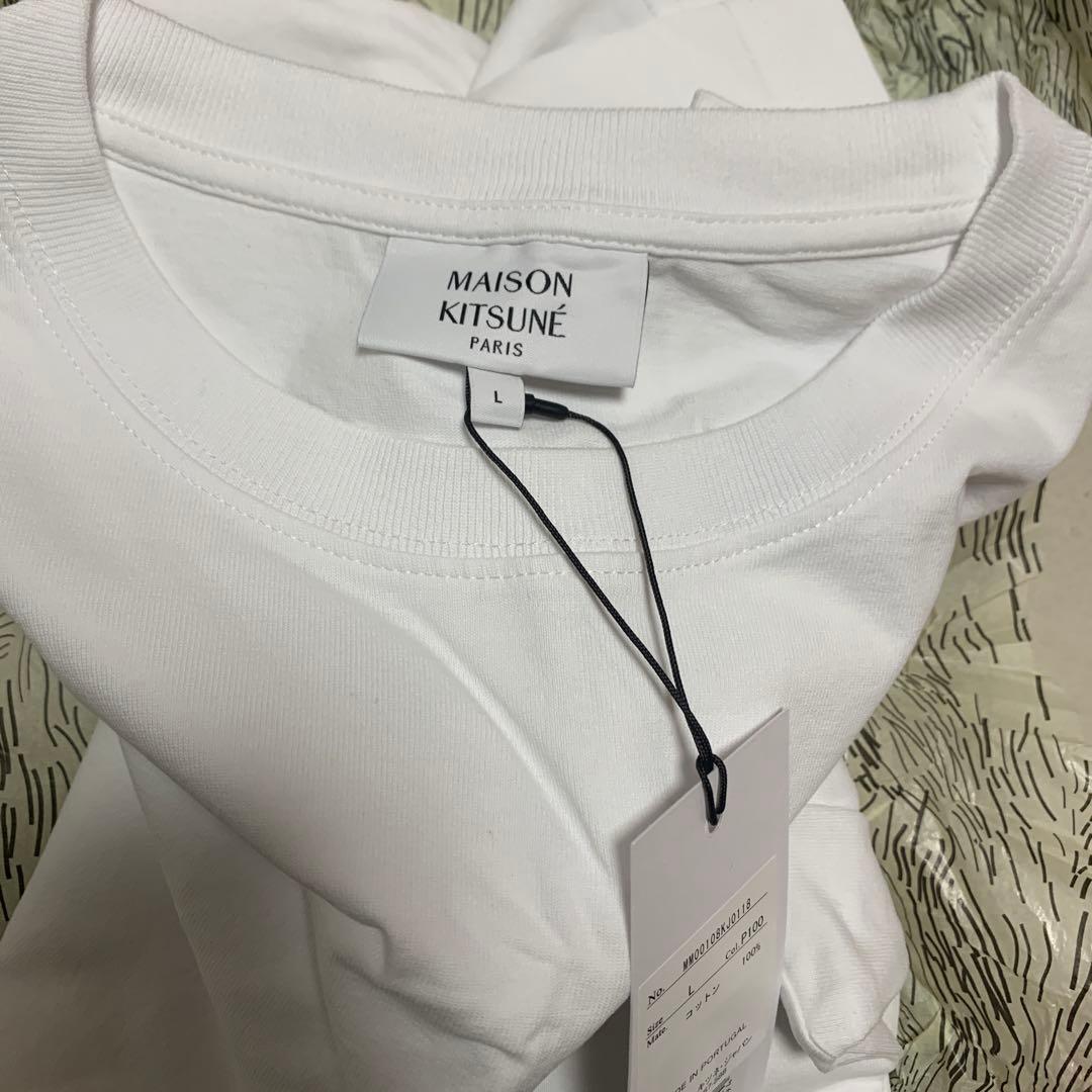 メゾンキツネ　ホワイト Tシャツ Lサイズ
