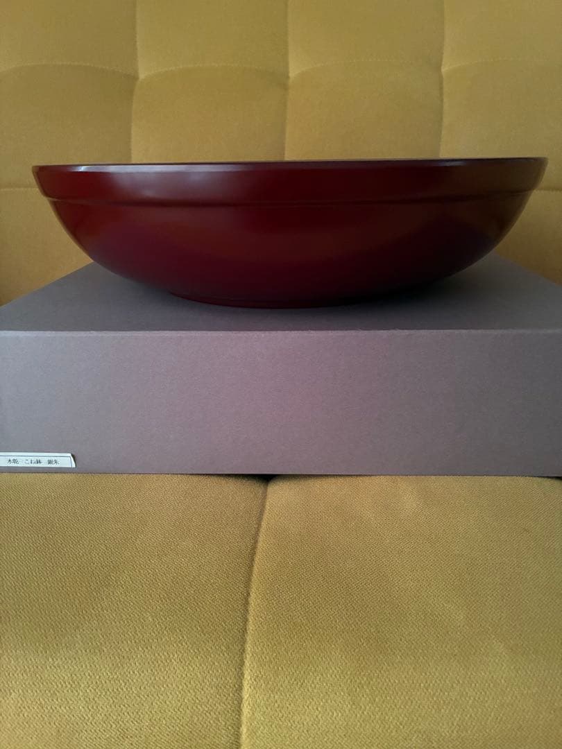 越前塗　木乾　こね鉢　銀朱