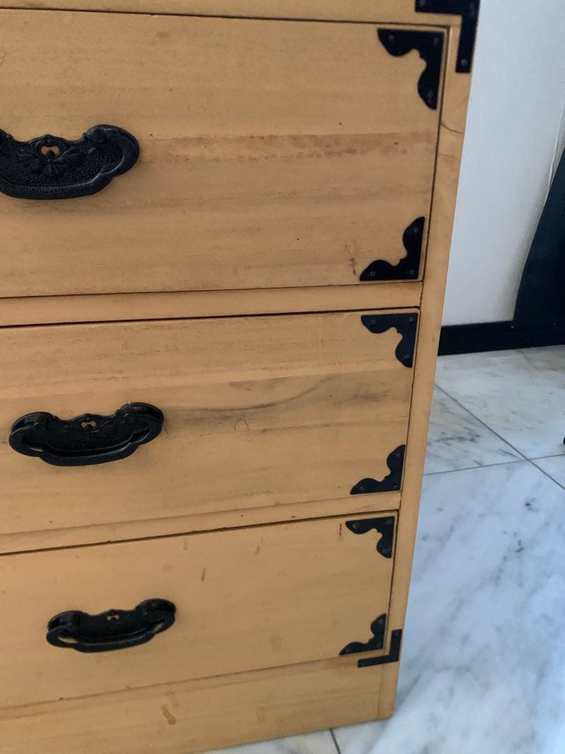 桐タンス　引き出し3段　着物箪笥　タンス　収納　古家具　古民家　時代家具