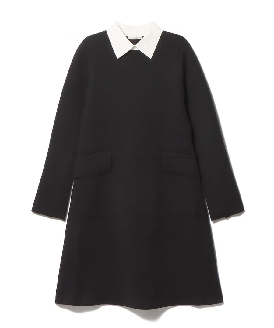 ESTNATION 襟付きニットワンピース　ブラック
