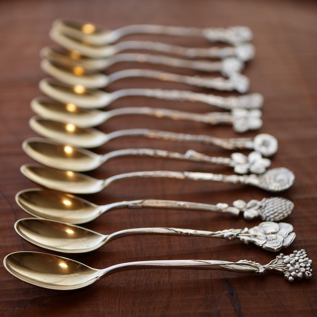 ◆TIFFANY◆アンティーク◆デミタススプーン◆12本セット◆