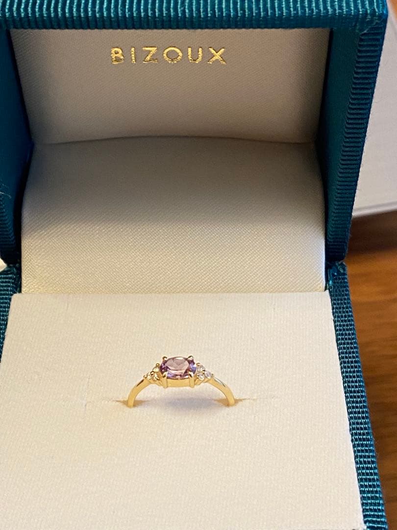 美品⭐︎BIZOUX ビズー K18YG シャンパンガーネット フラヴィリング