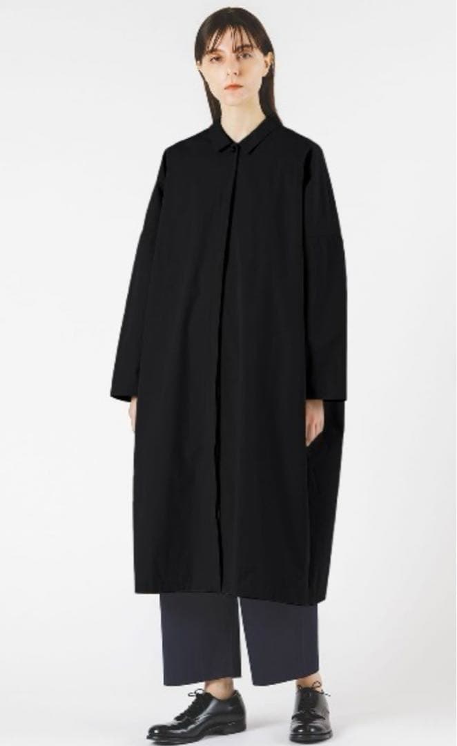 mizuiro ind シャツライクコート ブラック　ミズイロインド 春秋コート