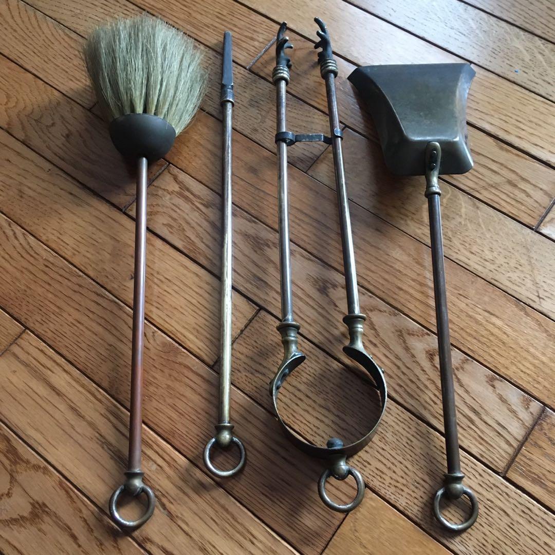 ファイヤーツール　ファイヤーサイド　4点　暖炉　ストーブ　薪