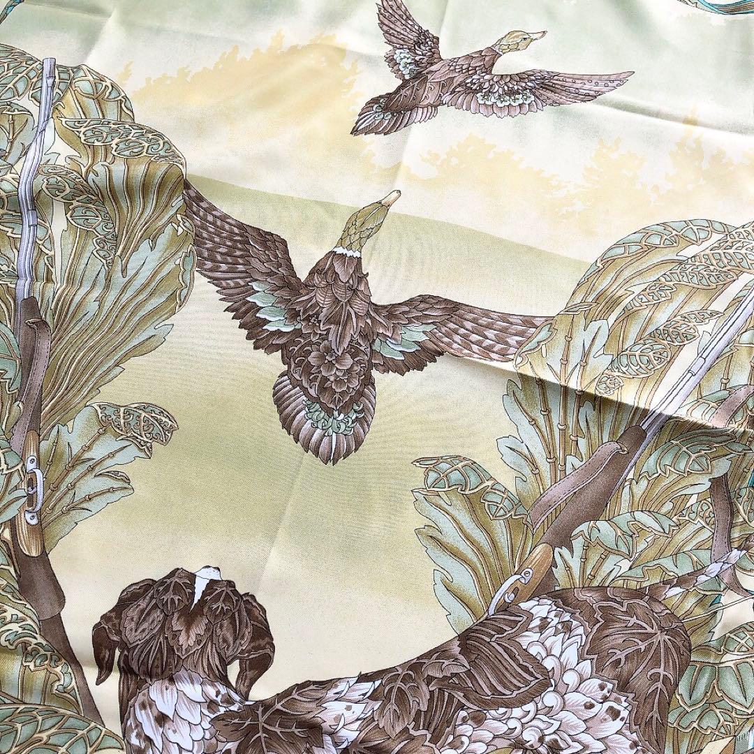 Ferragamo*フェラガモ　大判スカーフ　ヴィンテージ　鳥　オウム　シルク